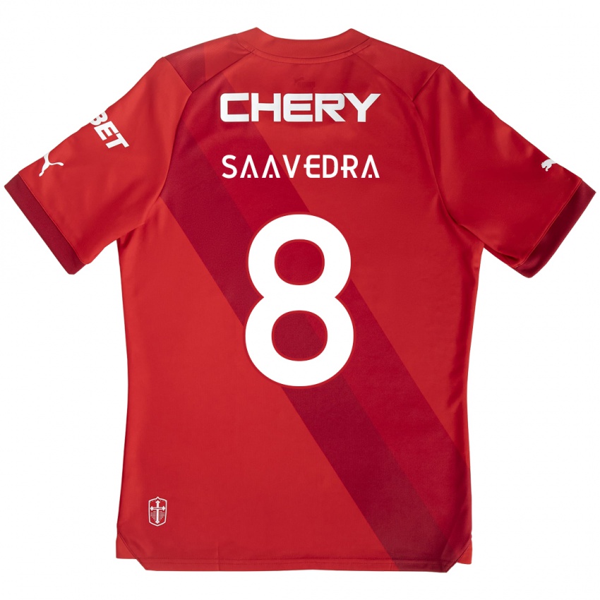 Kinder Ignacio Saavedra #8 Rot-Weiss Auswärtstrikot Trikot 2024/25 T-Shirt Österreich