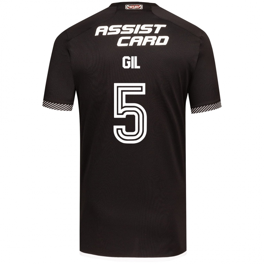 Kinder Leonardo Gil #5 Schwarz-Weiss Auswärtstrikot Trikot 2024/25 T-Shirt Österreich