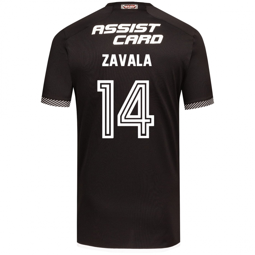 Kinder Cristián Zavala #14 Schwarz-Weiss Auswärtstrikot Trikot 2024/25 T-Shirt Österreich