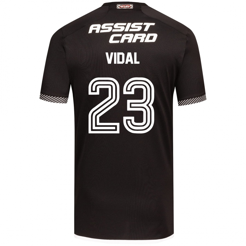 Kinder Arturo Vidal #23 Schwarz-Weiss Auswärtstrikot Trikot 2024/25 T-Shirt Österreich