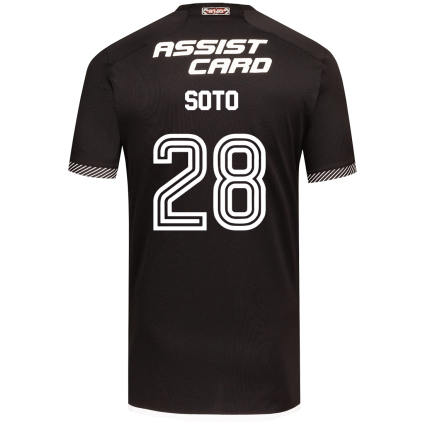 Kinder Lucas Soto #28 Schwarz-Weiss Auswärtstrikot Trikot 2024/25 T-Shirt Österreich