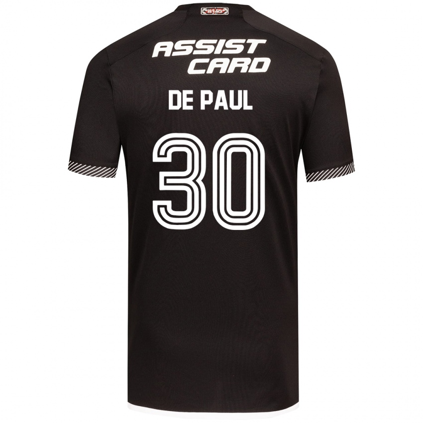 Kinder Fernando De Paul #30 Schwarz-Weiss Auswärtstrikot Trikot 2024/25 T-Shirt Österreich