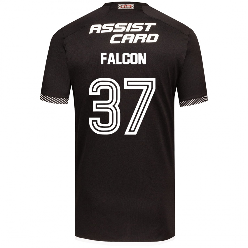 Kinder Maximiliano Falcón #37 Schwarz-Weiss Auswärtstrikot Trikot 2024/25 T-Shirt Österreich