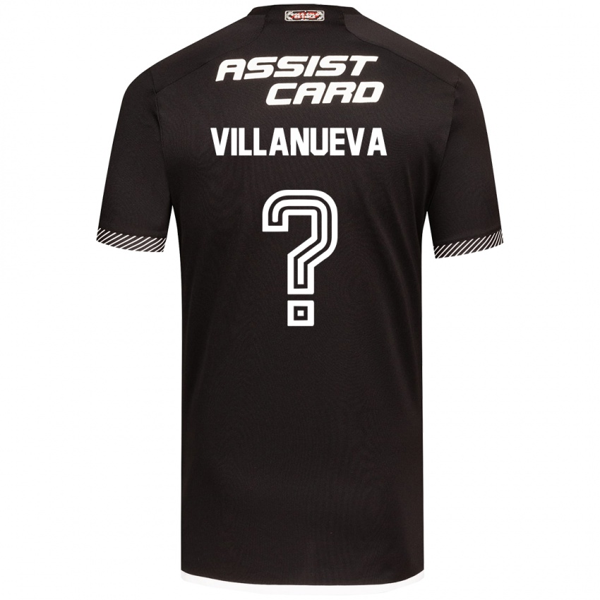 Kinder Eduardo Villanueva #0 Schwarz-Weiss Auswärtstrikot Trikot 2024/25 T-Shirt Österreich