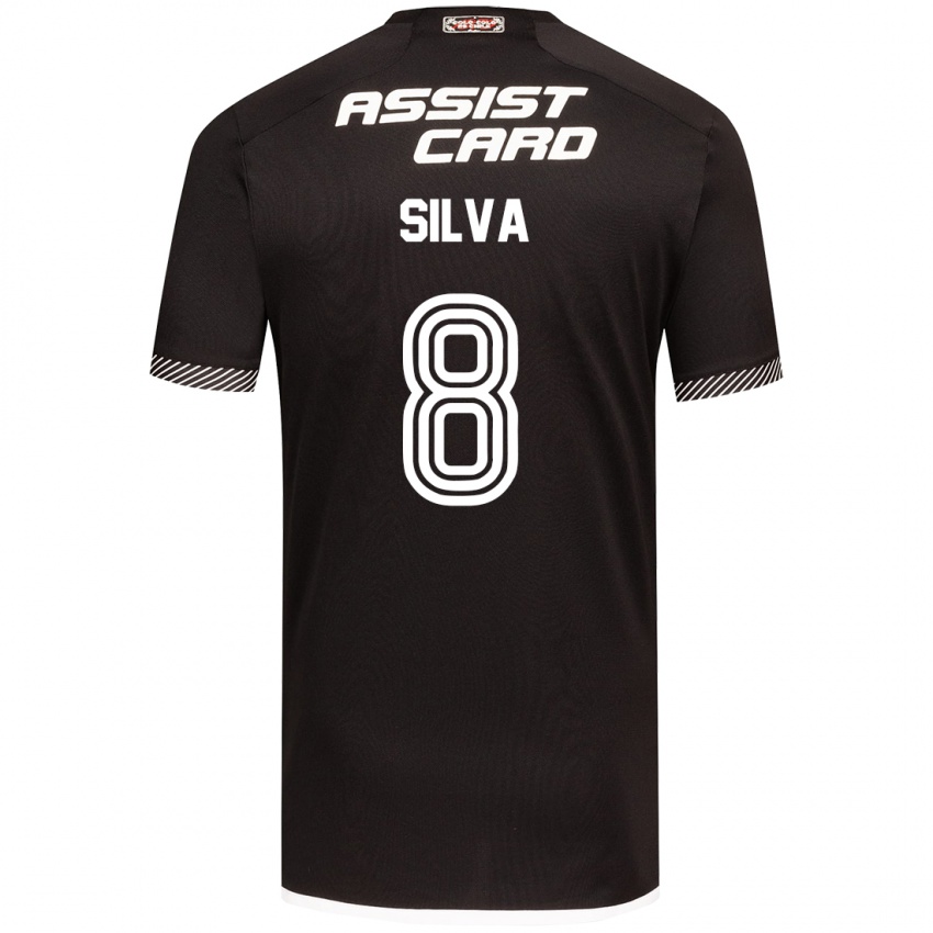 Kinder Bastián Silva #8 Schwarz-Weiss Auswärtstrikot Trikot 2024/25 T-Shirt Österreich