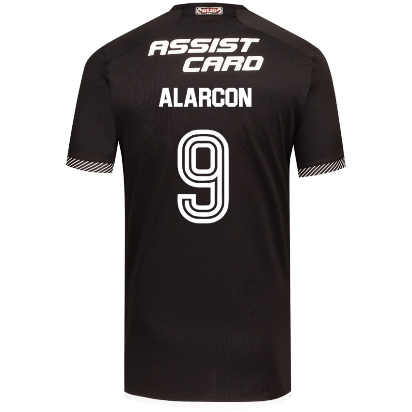 Kinder Cristian Alarcón #9 Schwarz-Weiss Auswärtstrikot Trikot 2024/25 T-Shirt Österreich