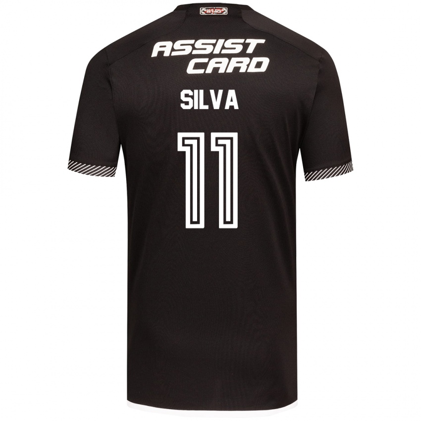 Kinder Martín Silva #11 Schwarz-Weiss Auswärtstrikot Trikot 2024/25 T-Shirt Österreich