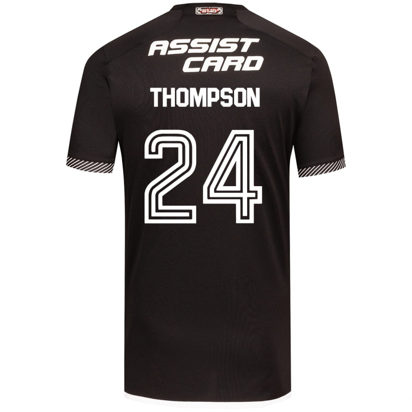 Kinder Jordhy Thompson #24 Schwarz-Weiss Auswärtstrikot Trikot 2024/25 T-Shirt Österreich