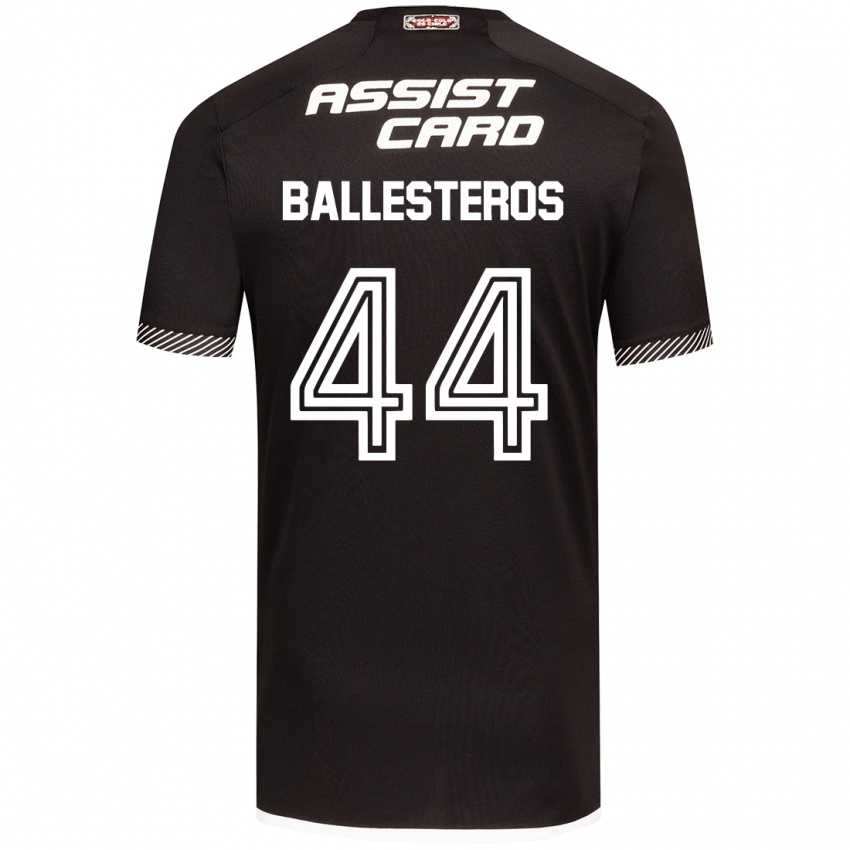 Kinder Martín Ballesteros #44 Schwarz-Weiss Auswärtstrikot Trikot 2024/25 T-Shirt Österreich