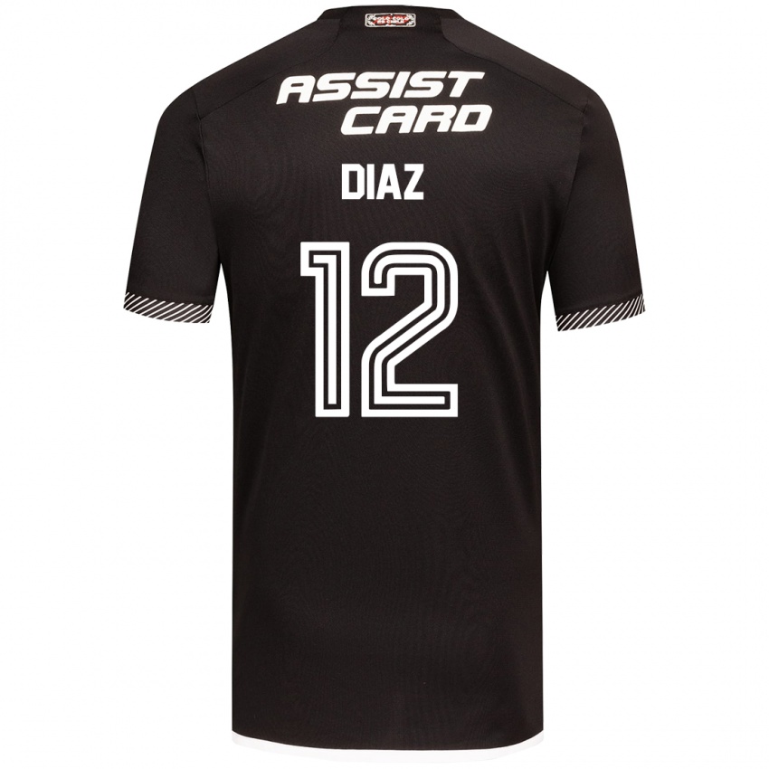 Kinder Javiera Díaz #12 Schwarz-Weiss Auswärtstrikot Trikot 2024/25 T-Shirt Österreich