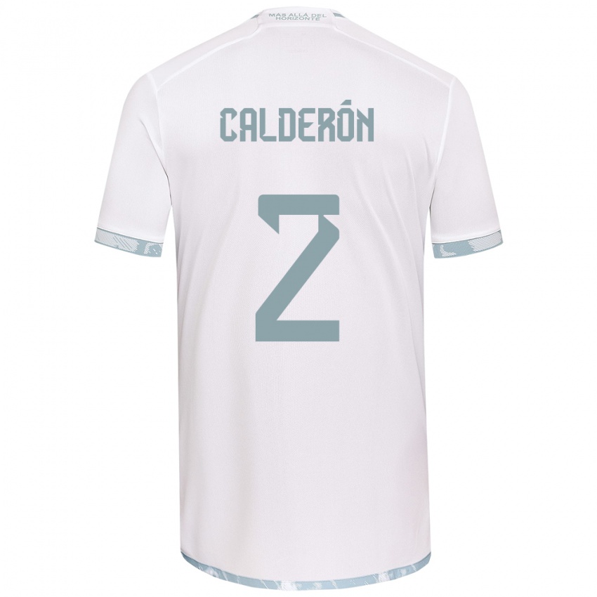 Kinder Franco Calderón #2 Weiß Grau Auswärtstrikot Trikot 2024/25 T-Shirt Österreich