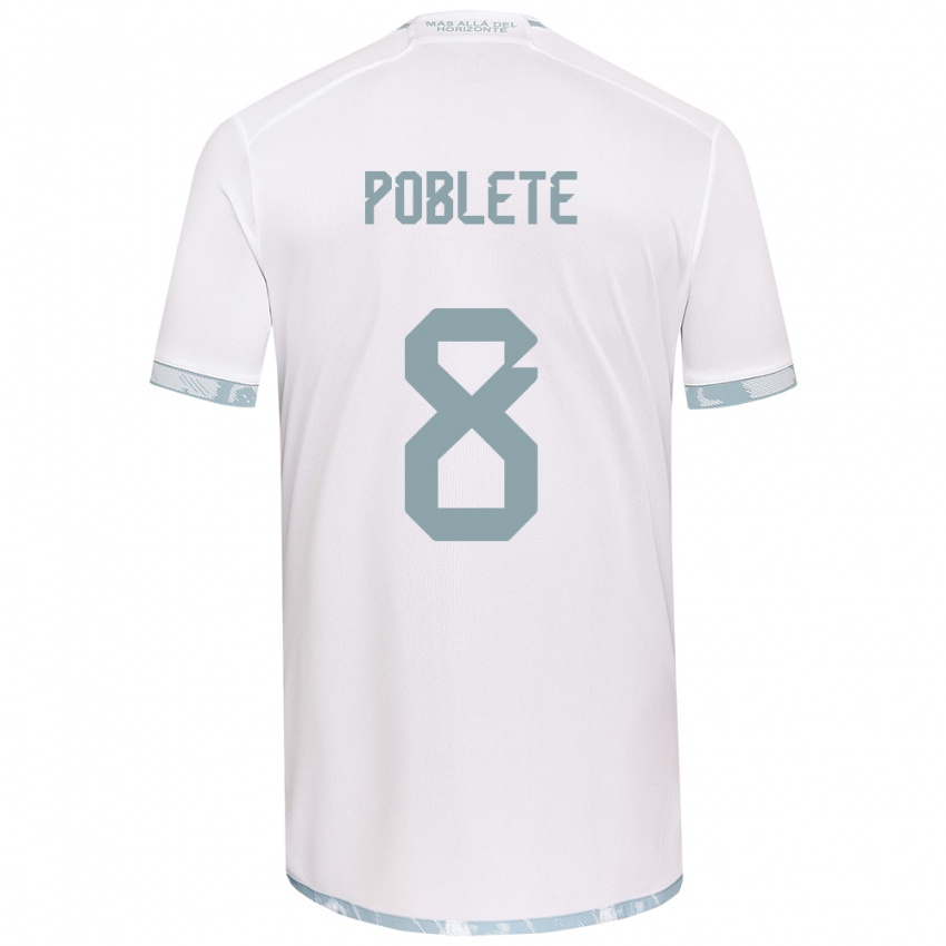 Kinder Israel Poblete #8 Weiß Grau Auswärtstrikot Trikot 2024/25 T-Shirt Österreich