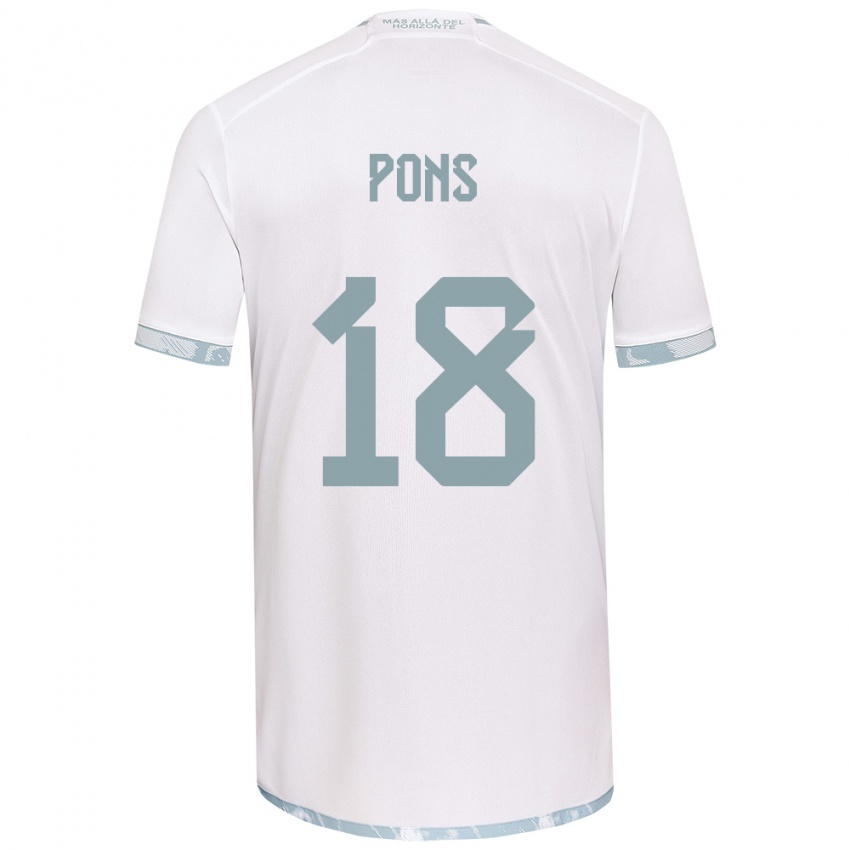 Kinder Luciano Pons #18 Weiß Grau Auswärtstrikot Trikot 2024/25 T-Shirt Österreich