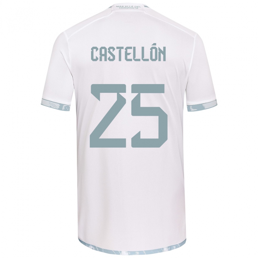 Kinder Gabriel Castellón #25 Weiß Grau Auswärtstrikot Trikot 2024/25 T-Shirt Österreich