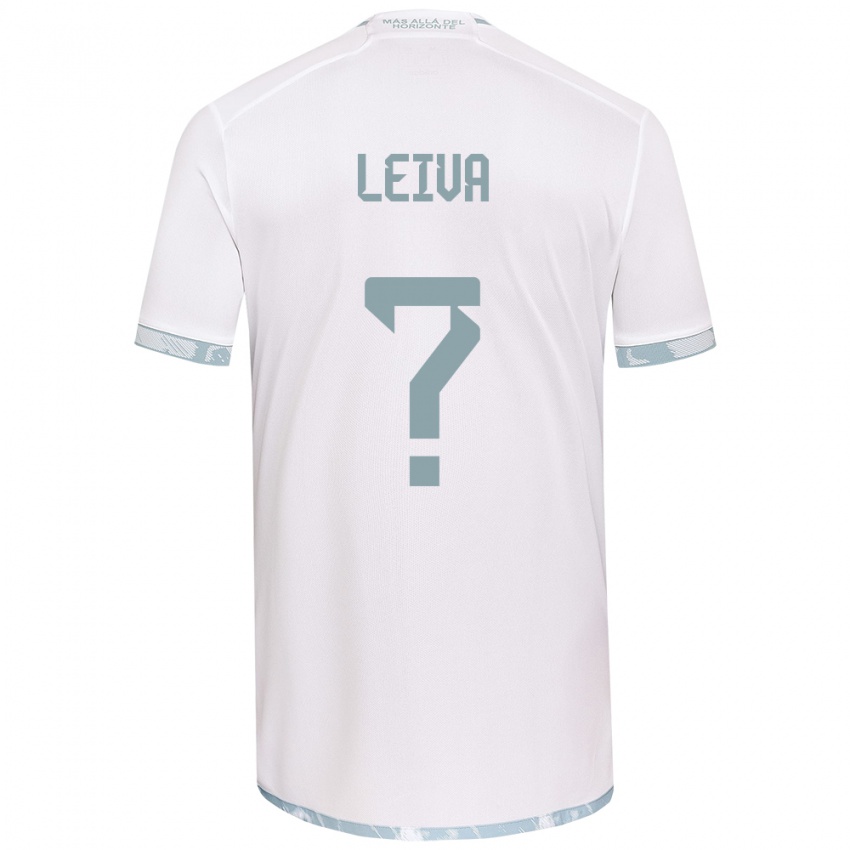 Kinder Sergio Leiva #0 Weiß Grau Auswärtstrikot Trikot 2024/25 T-Shirt Österreich