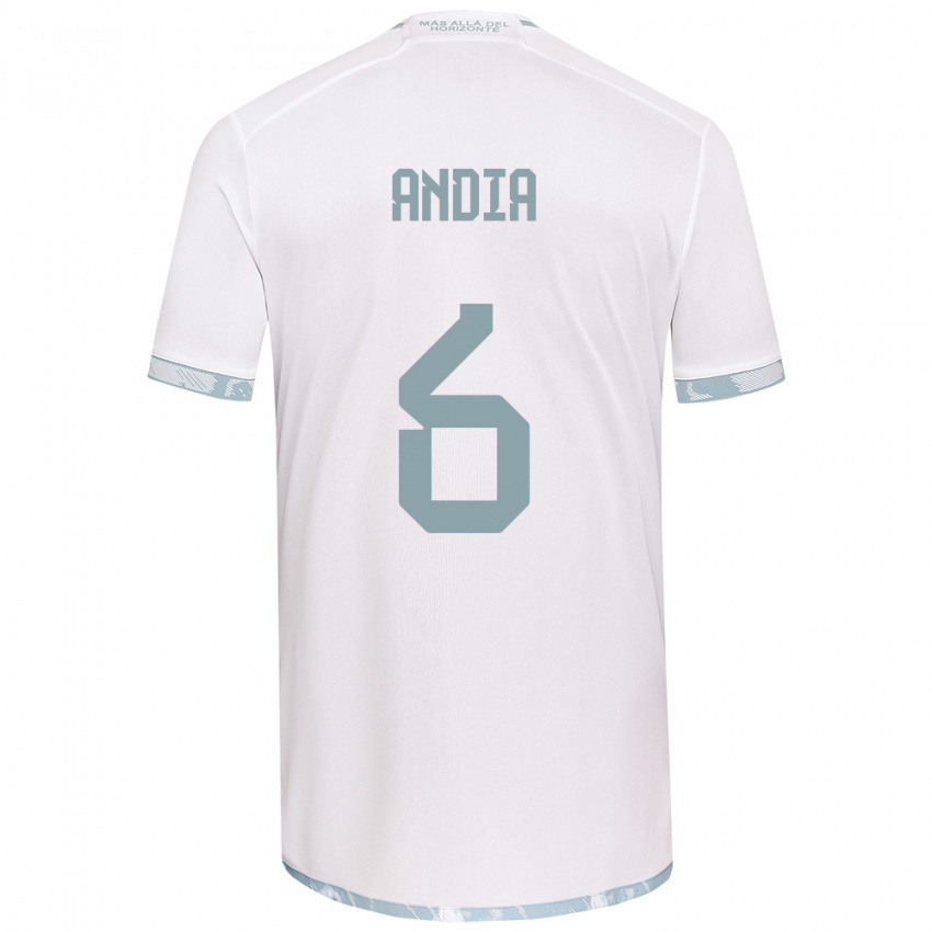 Kinder Yonathan Andía #6 Weiß Grau Auswärtstrikot Trikot 2024/25 T-Shirt Österreich