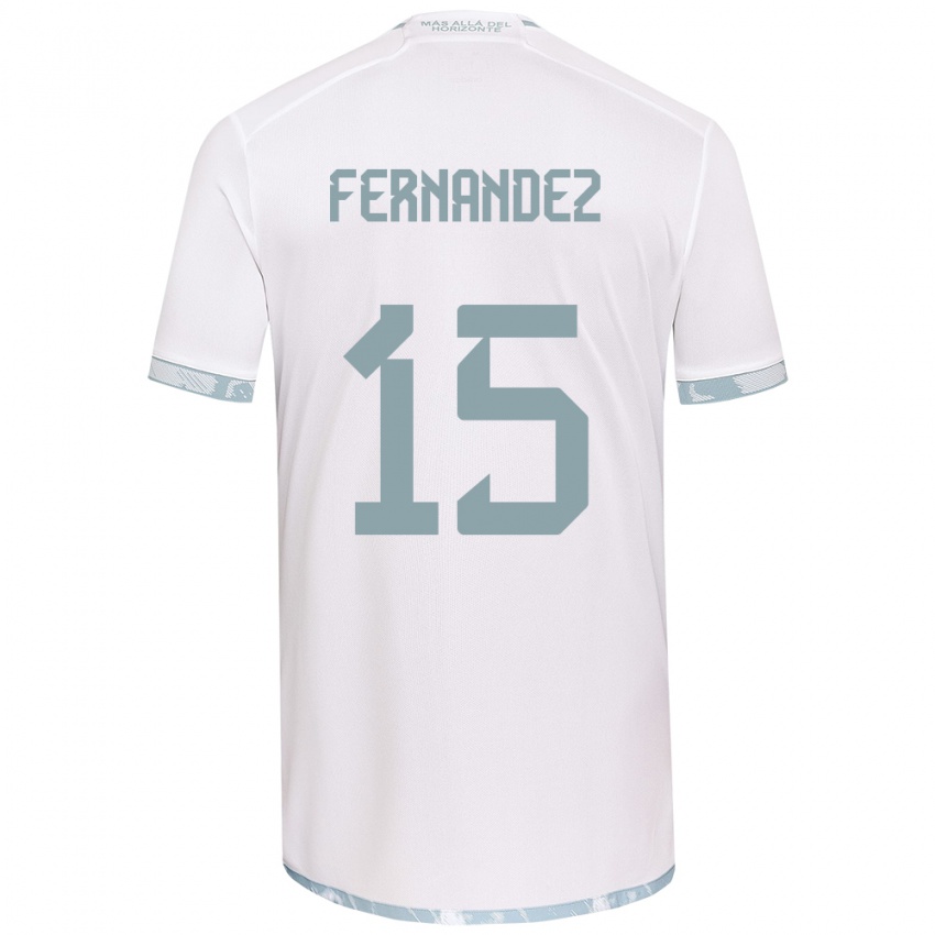 Kinder Vicente Fernández #15 Weiß Grau Auswärtstrikot Trikot 2024/25 T-Shirt Österreich