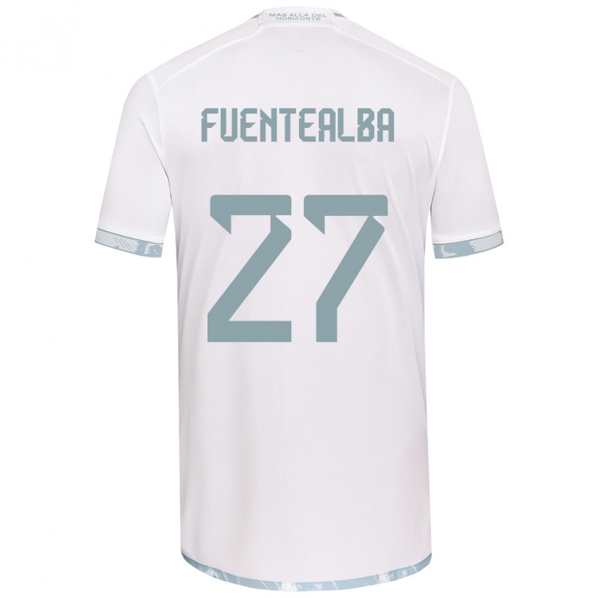 Kinder Jeison Fuentealba #27 Weiß Grau Auswärtstrikot Trikot 2024/25 T-Shirt Österreich