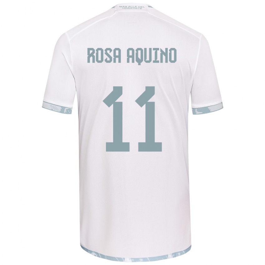 Kinder Rosa Aquino #11 Weiß Grau Auswärtstrikot Trikot 2024/25 T-Shirt Österreich