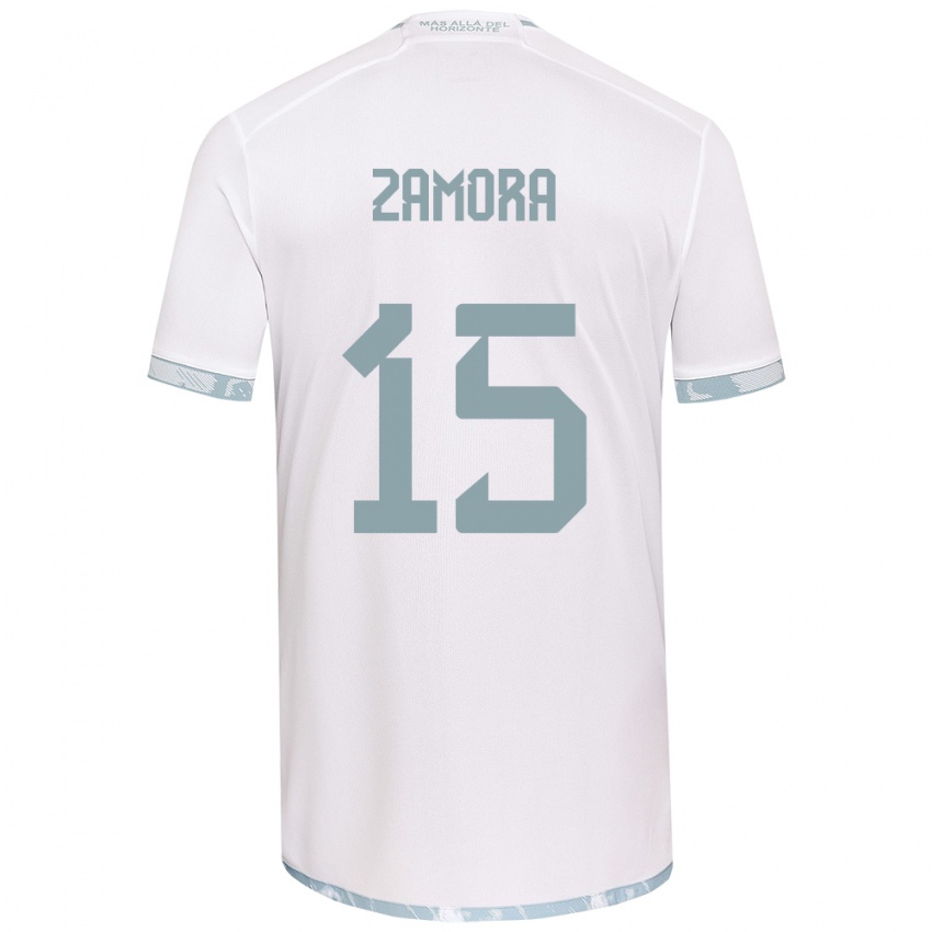 Kinder Daniela Zamora #15 Weiß Grau Auswärtstrikot Trikot 2024/25 T-Shirt Österreich