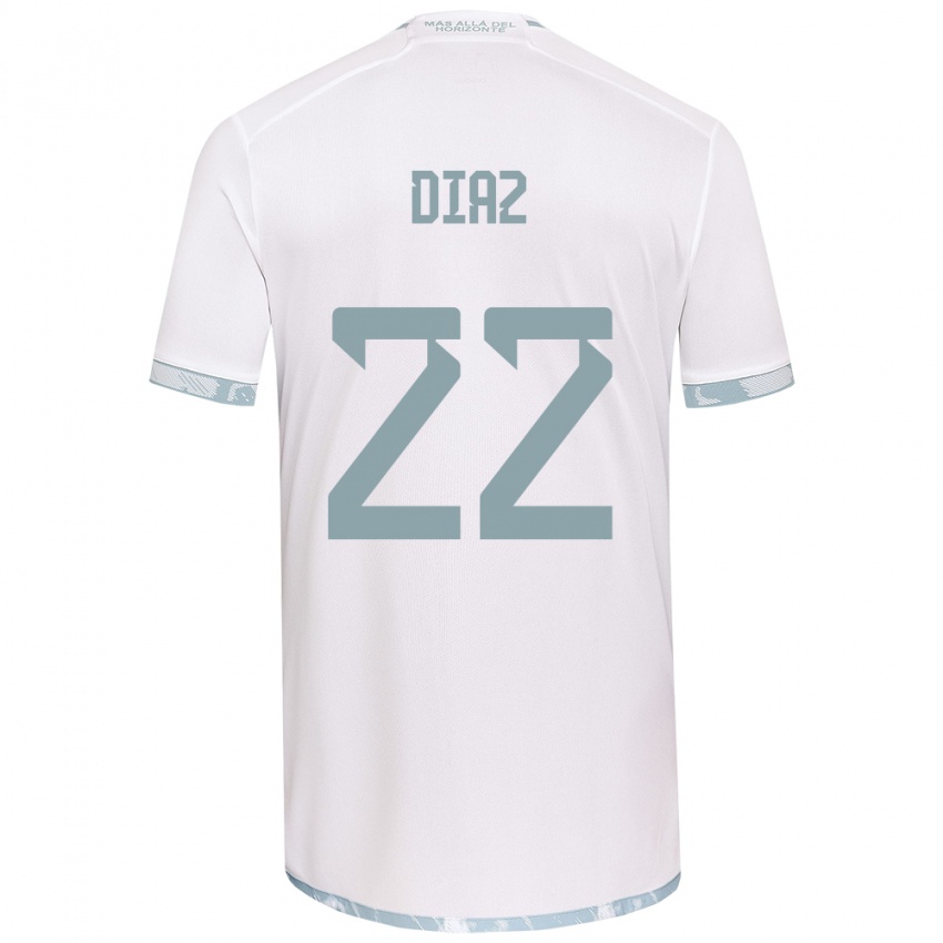 Kinder Valentina Díaz #22 Weiß Grau Auswärtstrikot Trikot 2024/25 T-Shirt Österreich