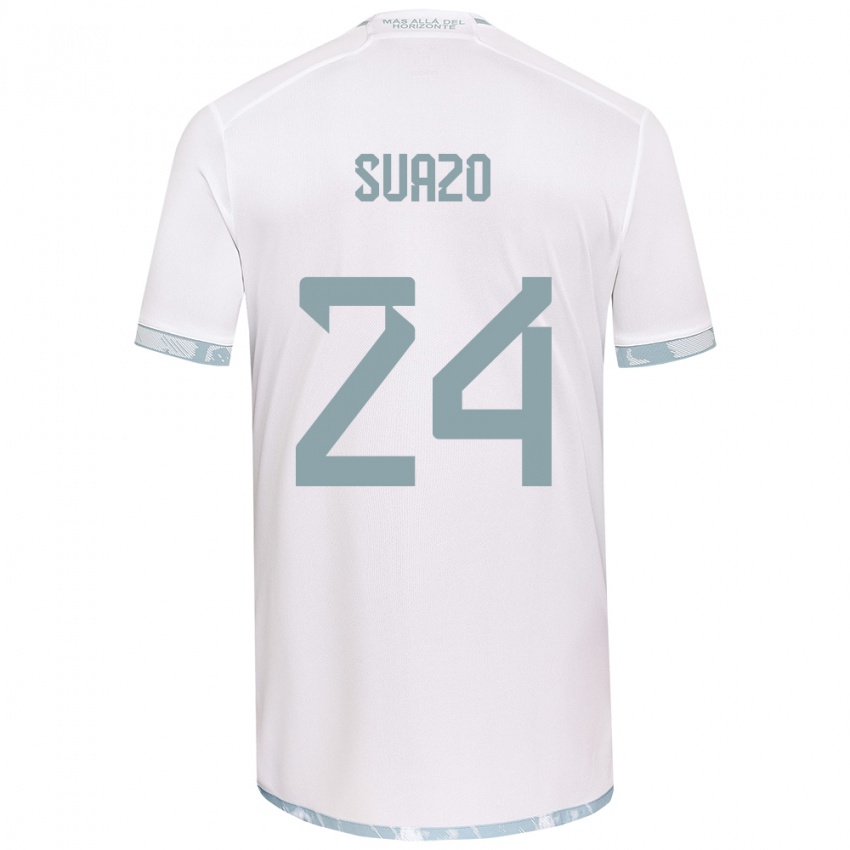 Kinder Arantza Suazo #24 Weiß Grau Auswärtstrikot Trikot 2024/25 T-Shirt Österreich