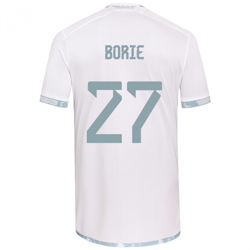 Kinder Emilie Borie #27 Weiß Grau Auswärtstrikot Trikot 2024/25 T-Shirt Österreich