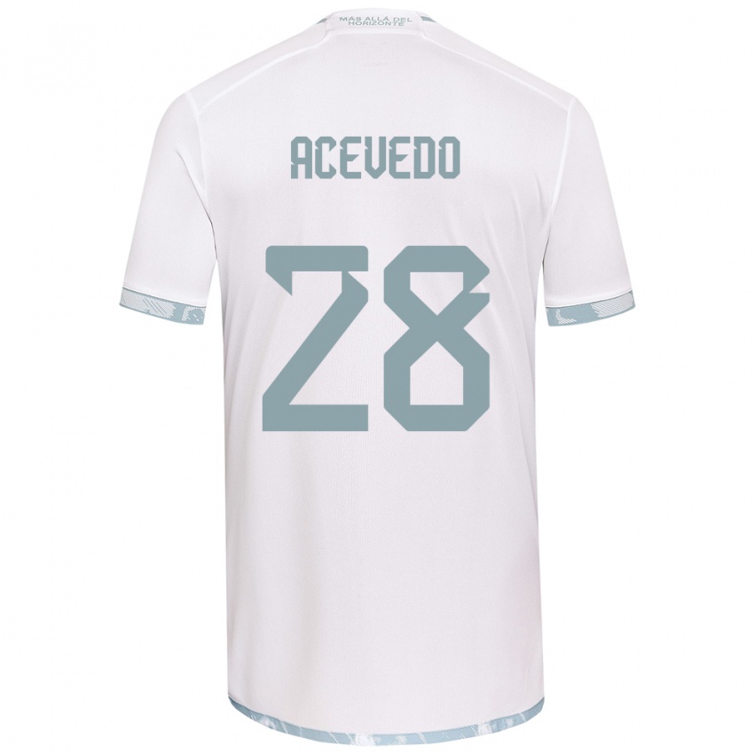 Kinder Florencia Acevedo #28 Weiß Grau Auswärtstrikot Trikot 2024/25 T-Shirt Österreich