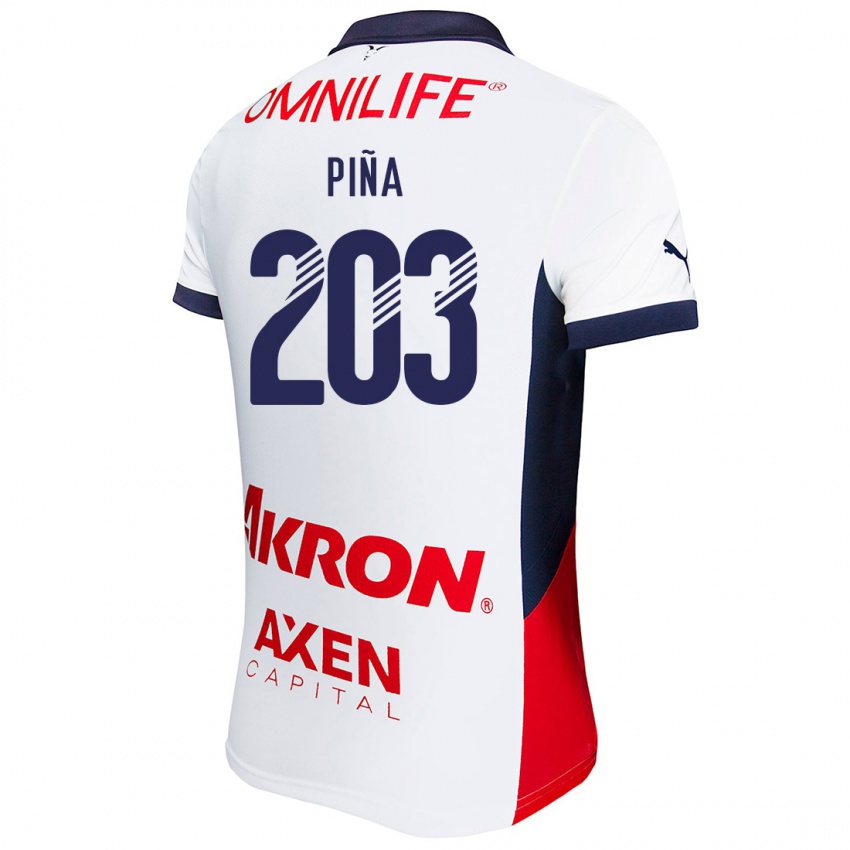 Kinder Fernando Piña #203 Weiß Rot Blau Auswärtstrikot Trikot 2024/25 T-Shirt Österreich