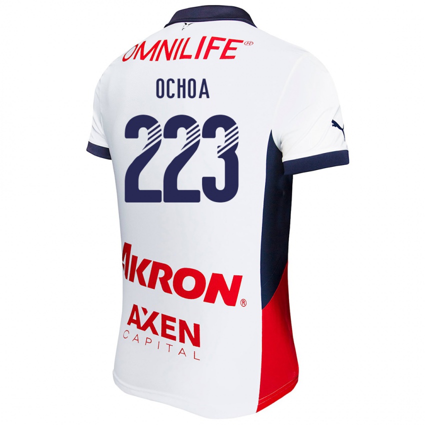 Kinder Diego Ochoa #223 Weiß Rot Blau Auswärtstrikot Trikot 2024/25 T-Shirt Österreich