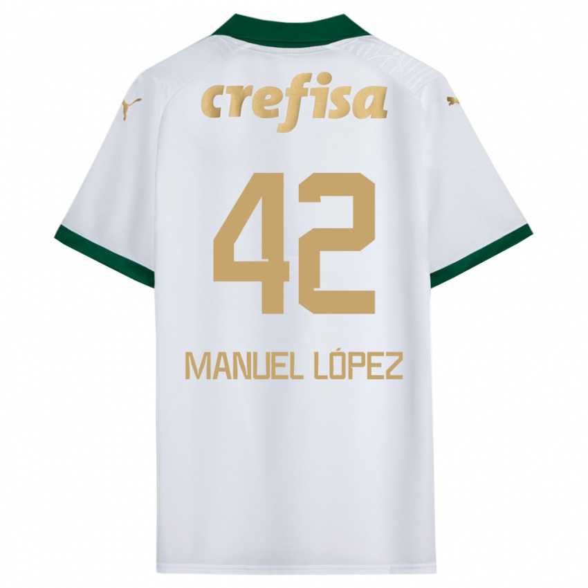 Kinder José Manuel López #42 Weiß Grün Auswärtstrikot Trikot 2024/25 T-Shirt Österreich