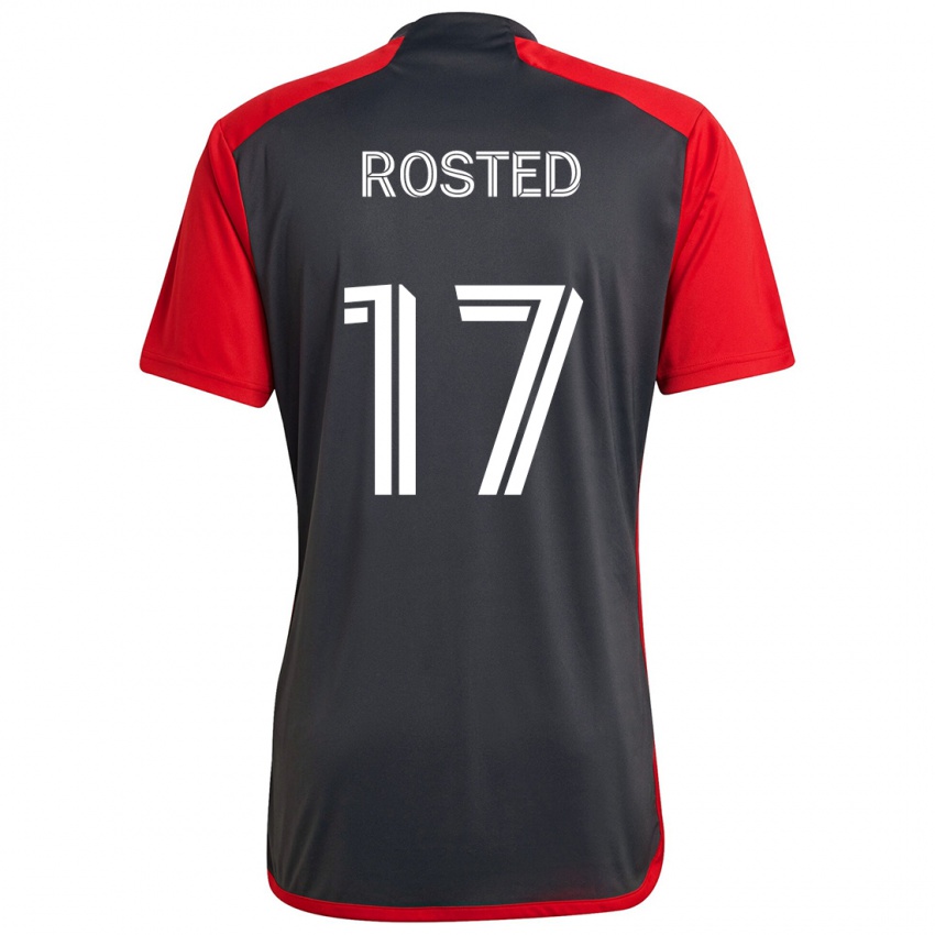 Herren Sigurd Rosted #17 Grau Rot Heimtrikot Trikot 2024/25 T-Shirt Österreich