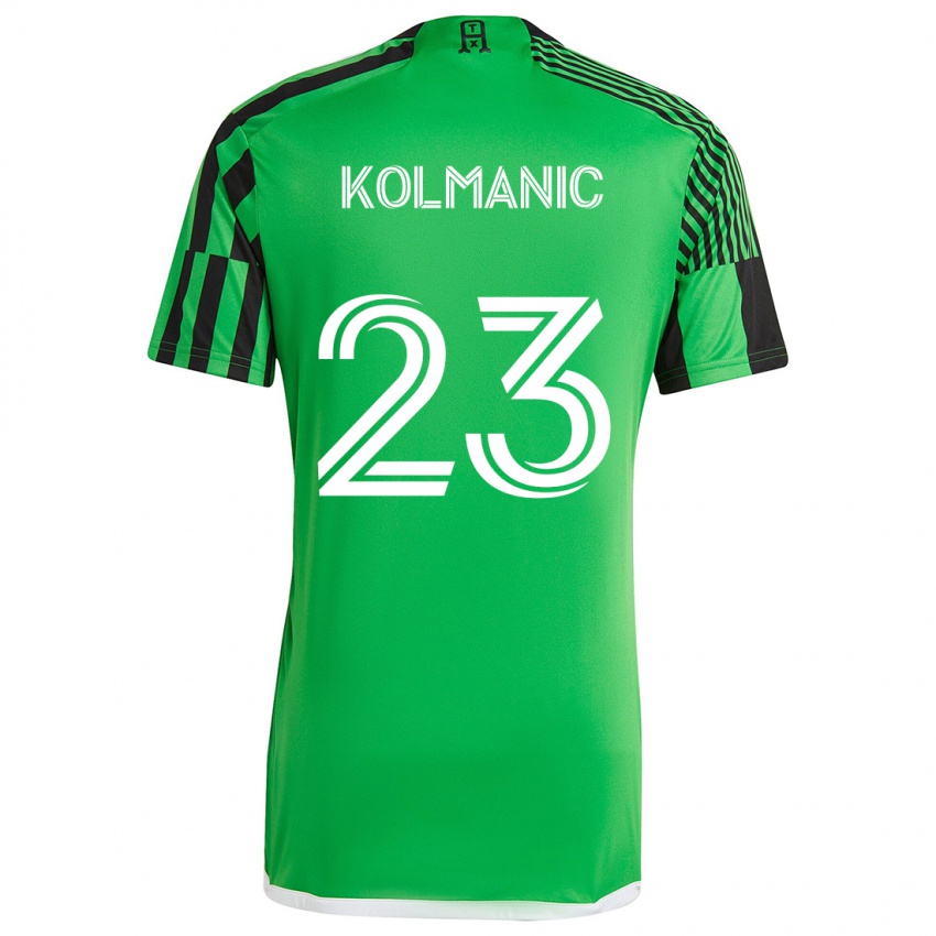 Herren Zan Kolmanic #23 Grün Schwarz Heimtrikot Trikot 2024/25 T-Shirt Österreich