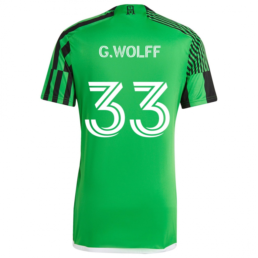 Herren Gavin Wolff #33 Grün Schwarz Heimtrikot Trikot 2024/25 T-Shirt Österreich