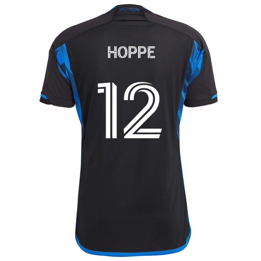 Herren Matthew Hoppe #12 Blau Schwarz Heimtrikot Trikot 2024/25 T-Shirt Österreich