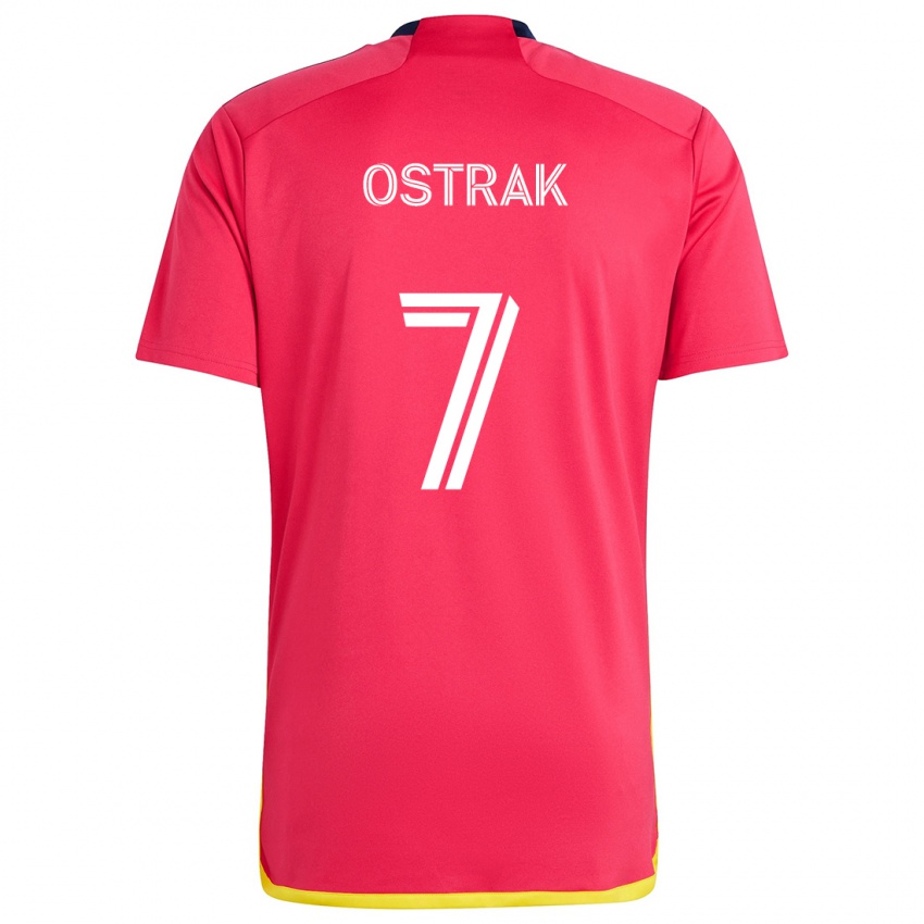 Herren Tomás Ostrák #7 Rot Blau Heimtrikot Trikot 2024/25 T-Shirt Österreich