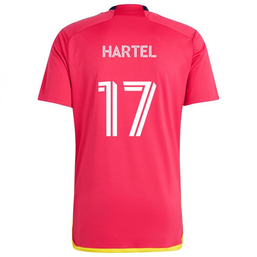 Herren Marcel Hartel #17 Rot Blau Heimtrikot Trikot 2024/25 T-Shirt Österreich