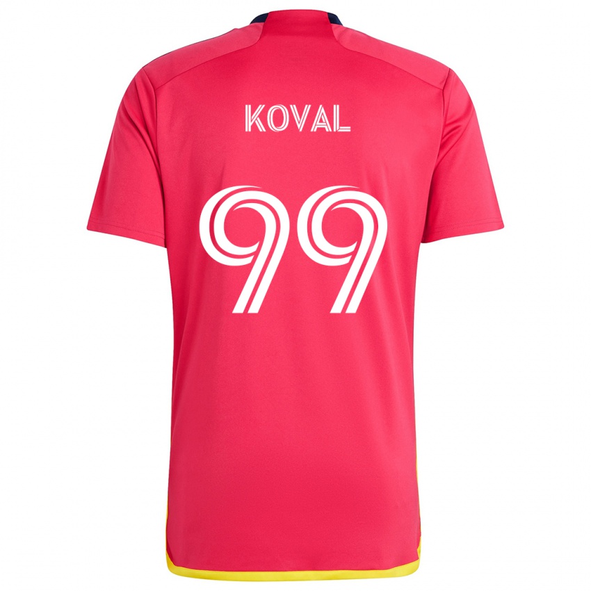 Herren Stanislav Koval #99 Rot Blau Heimtrikot Trikot 2024/25 T-Shirt Österreich