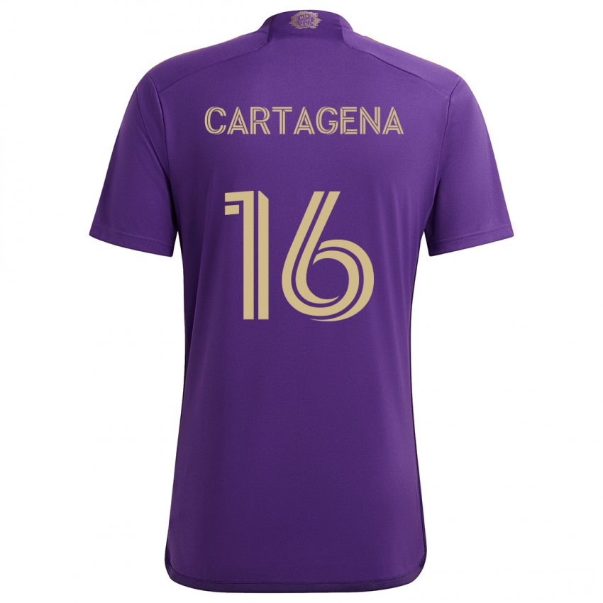 Herren Wilder Cartagena #16 Lila Gelb Heimtrikot Trikot 2024/25 T-Shirt Österreich