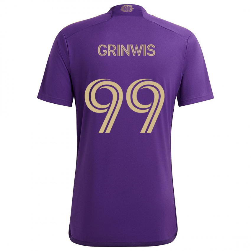 Herren Adam Grinwis #99 Lila Gelb Heimtrikot Trikot 2024/25 T-Shirt Österreich