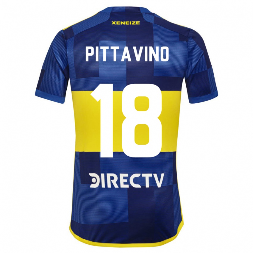 Herren Rodrigo Pittavino #18 Blau Gelb Heimtrikot Trikot 2024/25 T-Shirt Österreich