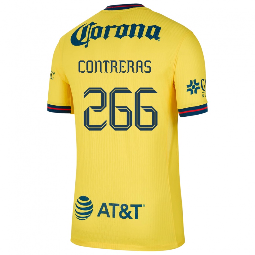 Herren Ángel Contreras #266 Gelb Blau Heimtrikot Trikot 2024/25 T-Shirt Österreich