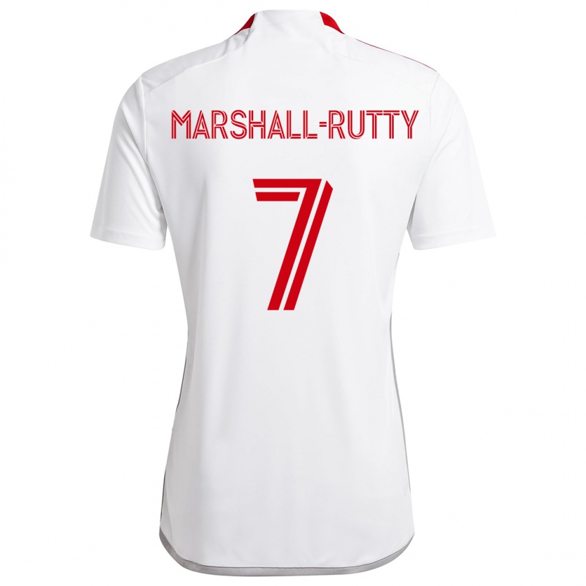 Herren Jahkeele Marshall-Rutty #7 Weiß Rot Auswärtstrikot Trikot 2024/25 T-Shirt Österreich