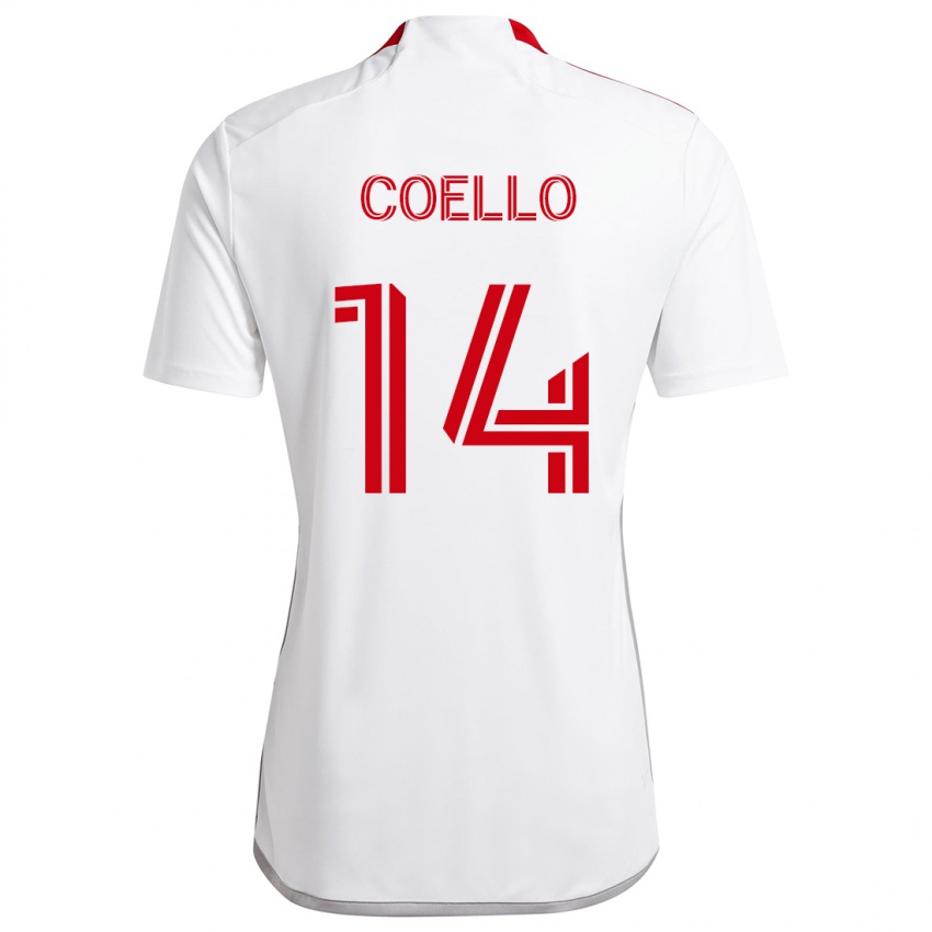 Herren Alonso Coello #14 Weiß Rot Auswärtstrikot Trikot 2024/25 T-Shirt Österreich