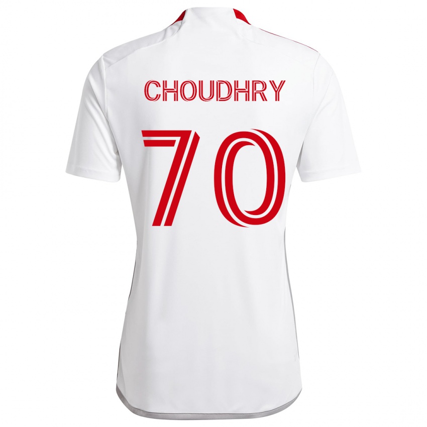 Herren Benjamin Choudhry #70 Weiß Rot Auswärtstrikot Trikot 2024/25 T-Shirt Österreich