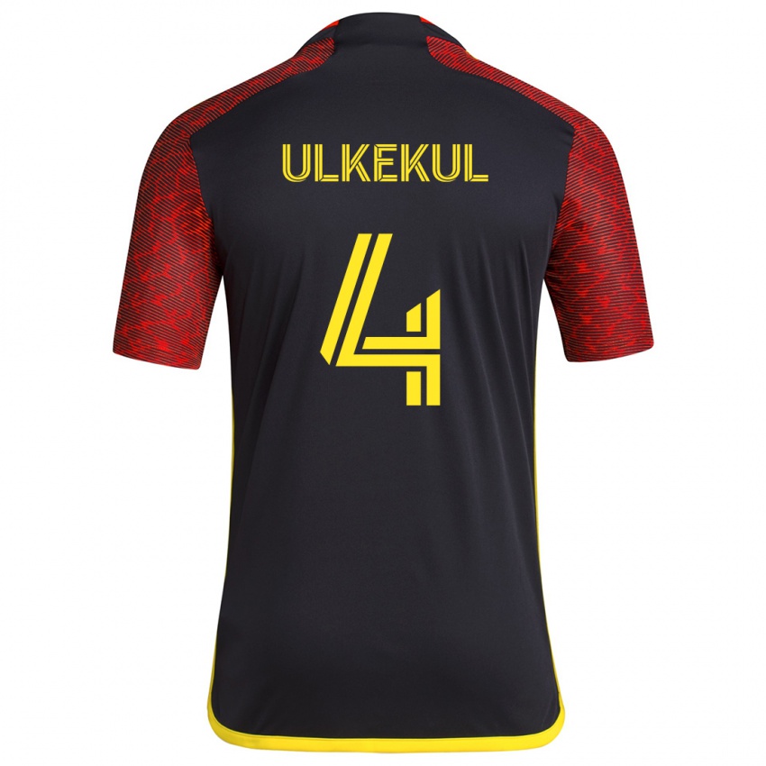 Herren Jodi Ulkekul #4 Rot Schwarz Auswärtstrikot Trikot 2024/25 T-Shirt Österreich