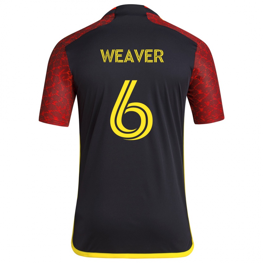 Herren Morgan Weaver #6 Rot Schwarz Auswärtstrikot Trikot 2024/25 T-Shirt Österreich