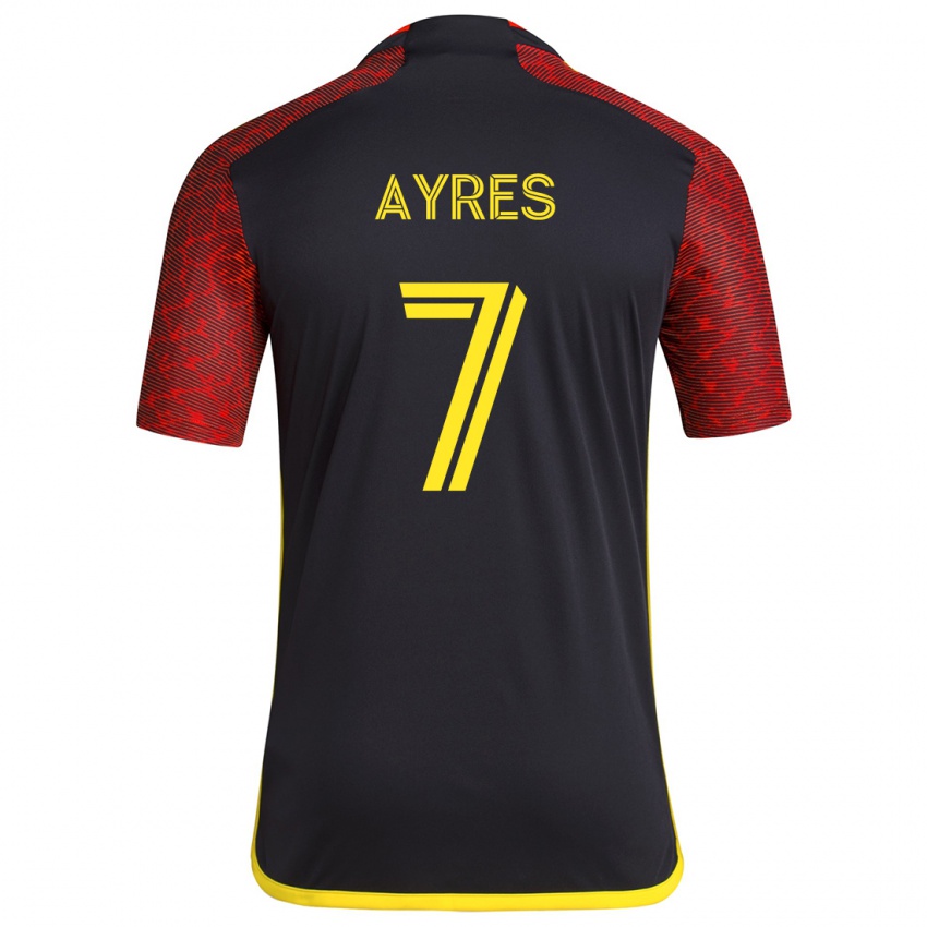 Herren Melina Ayres #7 Rot Schwarz Auswärtstrikot Trikot 2024/25 T-Shirt Österreich