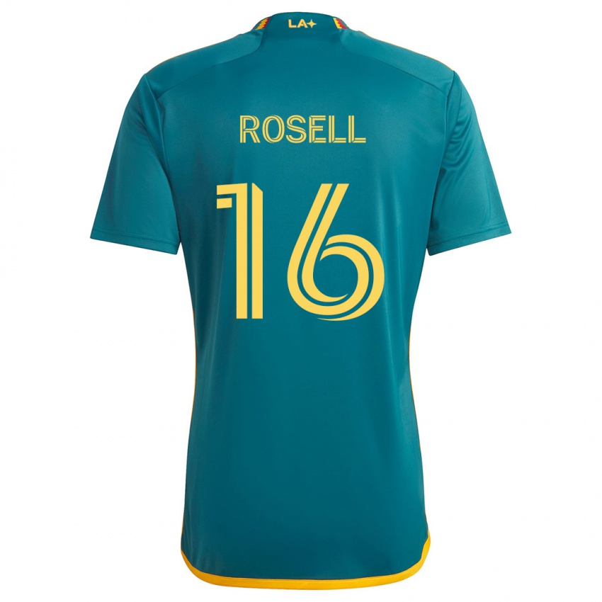 Herren Uri Rosell #16 Grün Gelb Auswärtstrikot Trikot 2024/25 T-Shirt Österreich