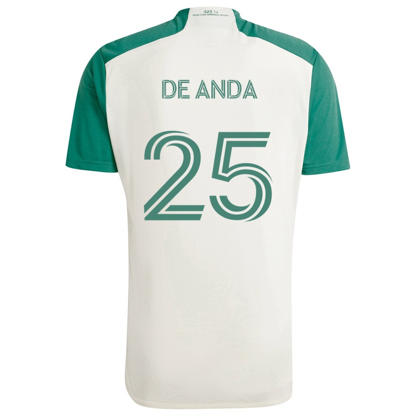 Herren Anthony De Anda #25 Braune Farben Grün Auswärtstrikot Trikot 2024/25 T-Shirt Österreich